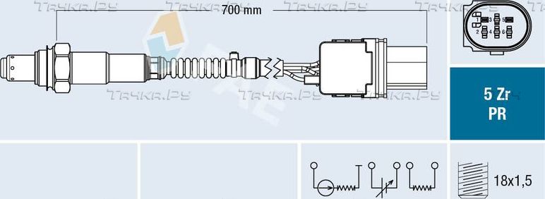 Лямбда-зонд (кислородный датчик) FAE для Ford EcoSport I 2013-2026. Артикул 75122