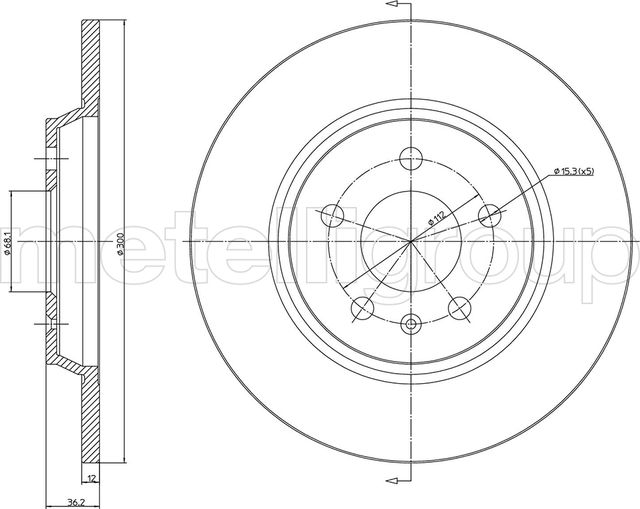 Тормозной диск Metelli. Артикул 23-1032C