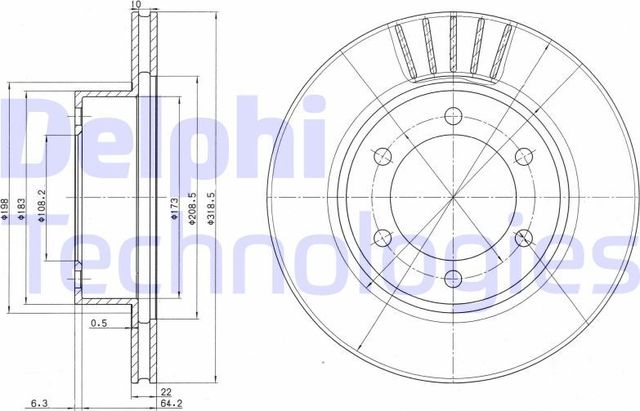 Тормозной диск Delphi. Артикул BG3535