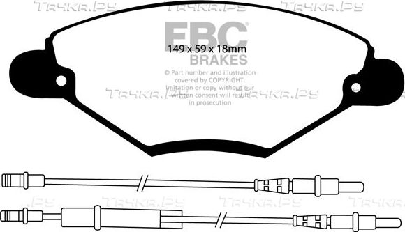 Тормозные колодки EBC Brakes передние для Citroen C5 I 2001-2008. Артикул DP21371