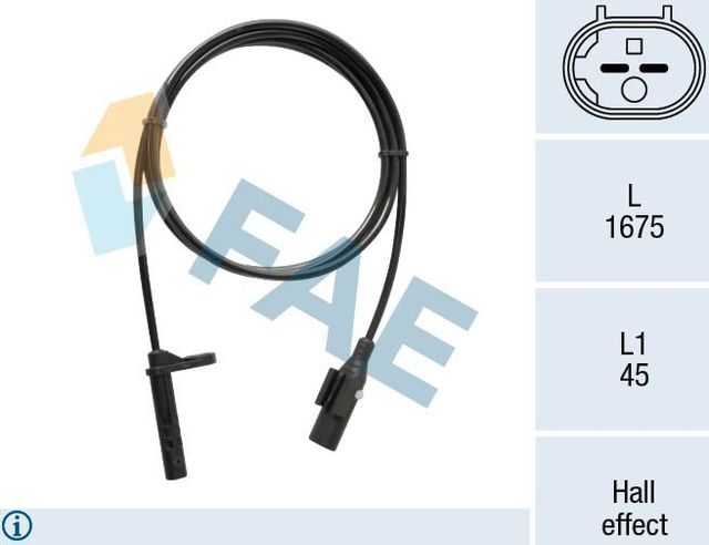 Датчик ABS FAE задний левый для Mercedes-Benz Sprinter 906 2006-2026. Артикул 78521