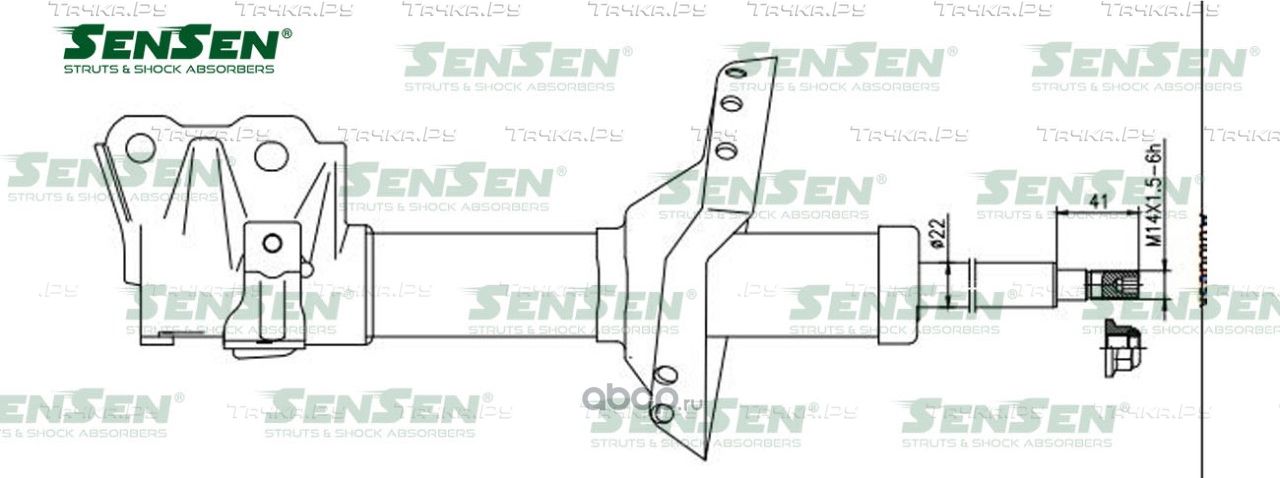 42142207 Амортизатор перед. прав. газ SUBARU FORESTER 11-13 2011-2013 (Sensen). Артикул 42142207
