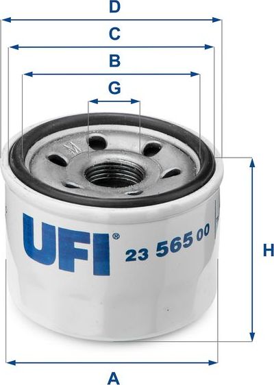 Масляный фильтр UFI. Артикул 23.565.00