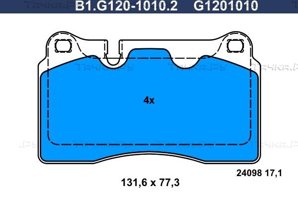 Тормозные колодки Galfer передние для Audi TT II (8J) 2009-2014. Артикул B1.G120-1010.2