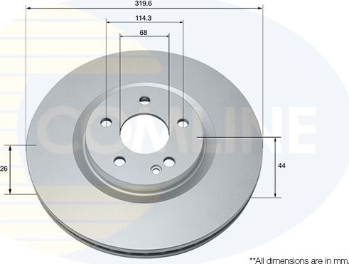 Тормозной диск Comline COATED. Артикул ADC1587V