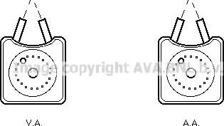 Радиатор масляный (маслоохладитель) для двигателя AVA (алюминий). Артикул VN3106