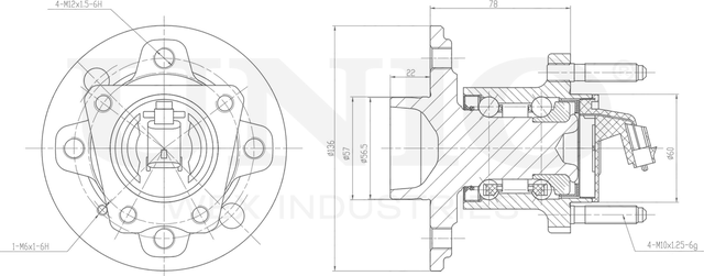 Ступица колеса с интегрированным подшипником (Unio). Артикул HUB-20279