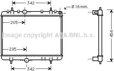Радиатор охлаждения двигателя AVA для Peugeot 3008 I 2009-2016. Артикул PE2267