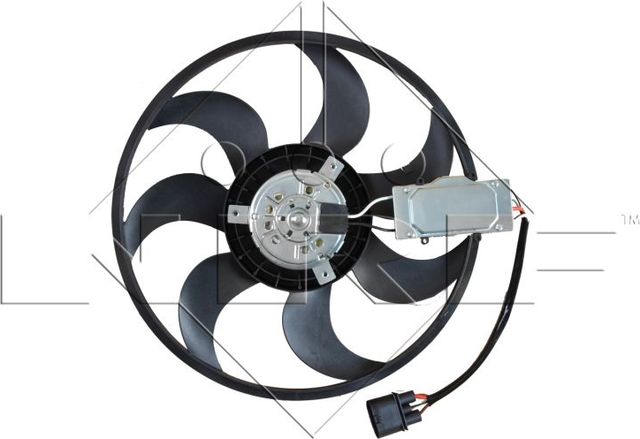 Вентилятор радиатора двигателя NRF правый для Porsche Cayenne I (955) 2002-2010. Артикул 47588
