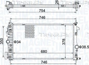 Радиатор охлаждения двигателя Magneti Marelli. Артикул 350213152300