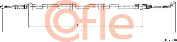 Трос ручника (тросик ручного тормоза) Cofle. Артикул 10.7394