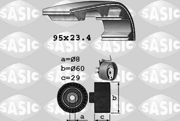 Ремень ГРМ с роликами (комплект) Sasic. Артикул 1754009