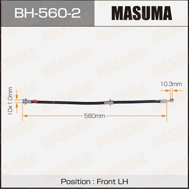 Тормозной шланг Masuma передний левый для Nissan Note I 2006-2012. Артикул BH-560-2