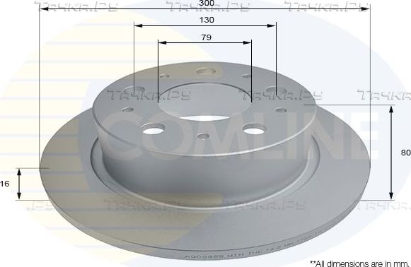 Тормозной диск Comline COATED задний для Fiat Ducato III 2006-2026. Артикул ADC2835