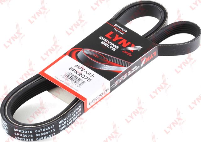 Приводной ремень поликлиновой LYNXauto для Dodge Caravan III 1995-2000. Артикул 6PK2075
