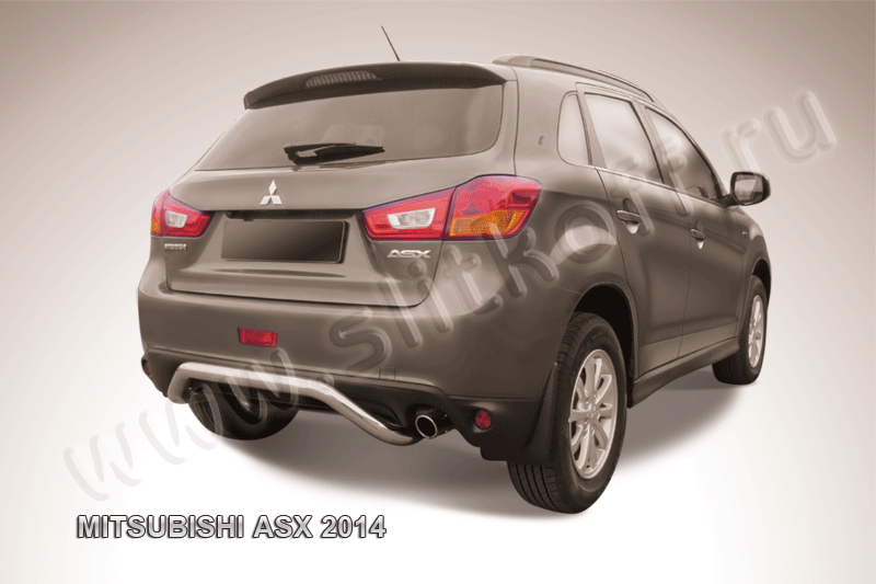 Защита Slitkoff заднего бампера d57 скоба для Mitsubishi ASX 2012-2016. Артикул MAS14-016