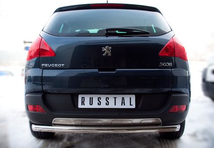 Защита RusStal заднего бампера d63 (дуга) для Peugeot 3008 2009-2024. Артикул P38Z-000430