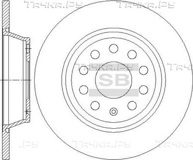 Тормозной диск Sangsin Hi-Q задний для Volkswagen Touran I 2003-2010. Артикул SD5414