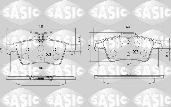 Тормозные колодки Sasic. Артикул 6210088