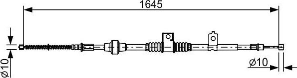 Трос ручника (тросик ручного тормоза) Bosch. Артикул 1 987 482 517