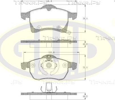 Тормозные колодки G.U.D.. Артикул GBP880150