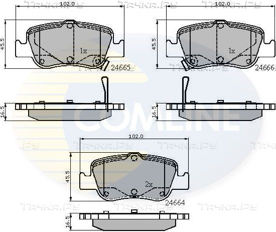 Тормозные колодки Comline Comline задние для Toyota Auris I 2006-2012. Артикул CBP31572
