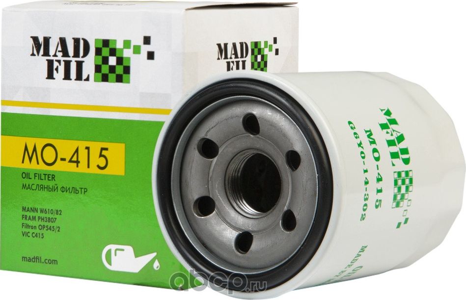 ФИЛЬТР МАСЛЯНЫЙ HYUNDAI ВСЕ БЕНЗ.ДВ., KIA С БЕНЗ. (Madfil). Артикул MO415
