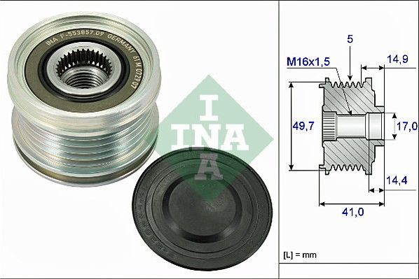 Муфта генератора обгонная Ina для Smart Forfour I (W454) 2004-2006. Артикул 535 0101 10