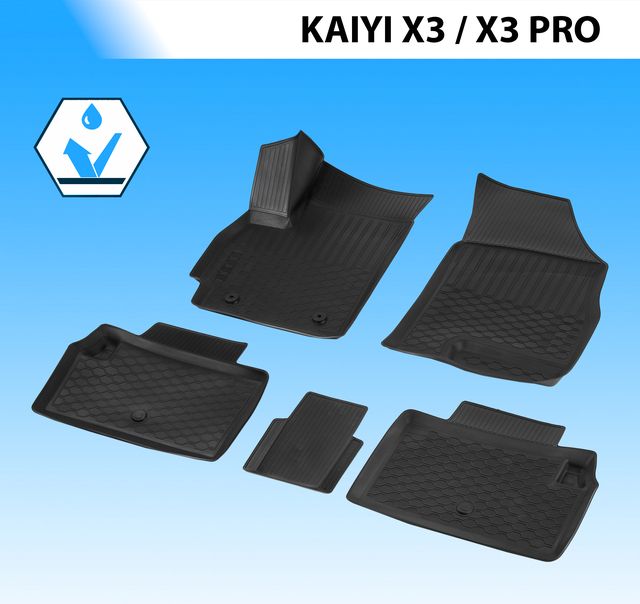 Коврики Rival для салона Kaiyi X3, X3 Pro 2023-2026. Артикул 13002001