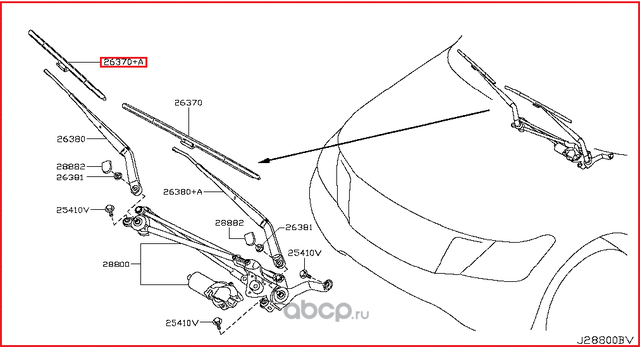 Щетки стеклоочистителя (дворники) Nissan. Артикул 288901LB1A