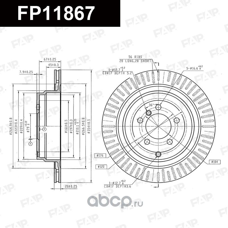 Тормозной диск FP11867 (FAP). Артикул FP11867