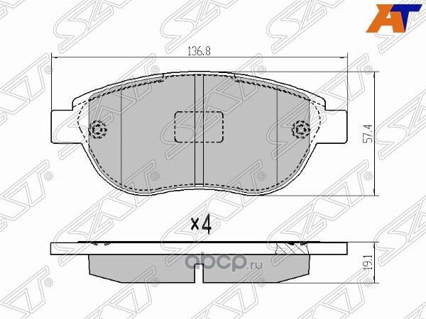 Колодки тормозные FR CITPEUG BERLINGO 99-C34PA (SAT). Артикул ST425235