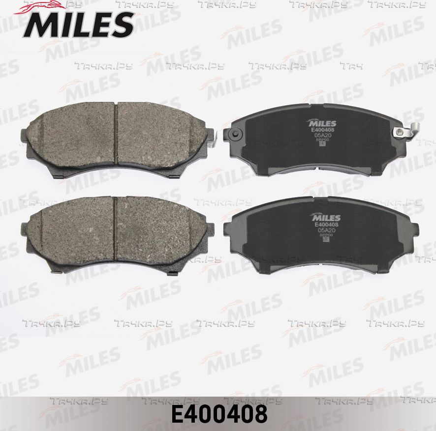 Тормозные колодки Miles (Low-Metallic) передние для Mazda B-series V 1999-2006. Артикул E400408