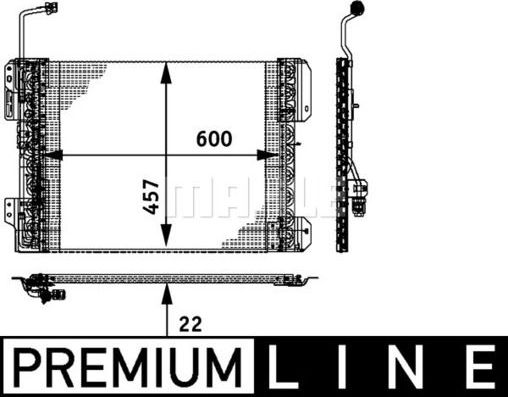 Радиатор кондиционера (конденсатор) Mahle Premium. Артикул AC 671 000P