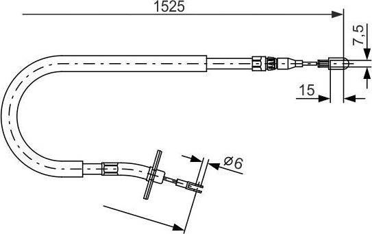 Трос ручника (тросик ручного тормоза) Bosch. Артикул 1 987 477 858
