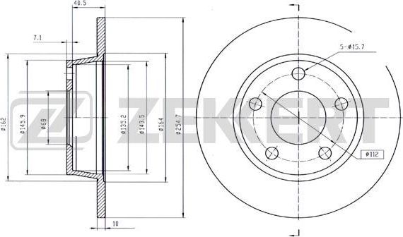 Тормозной диск Zekkert для Audi A6 II (C5) 1997-2005. Артикул BS-5806B
