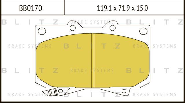 Колодки тормозные TOYOTA LAND CRUISER/4 RUNNER 90- перед. (Blitz). Артикул BB0170