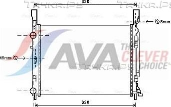 Радиатор охлаждения двигателя AVA. Артикул RTA2469