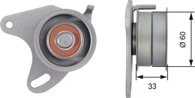 Натяжной ролик (натяжитель) ремня ГРМ Gates PowerGrip® для Kia Bongo IV 2003-2010. Артикул T42129