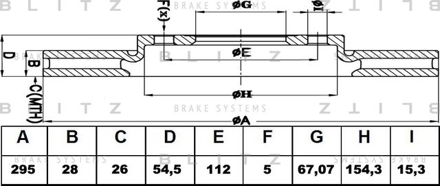 Диск тормозной MB W221 02- перед. вент. (Blitz). Артикул BS0363