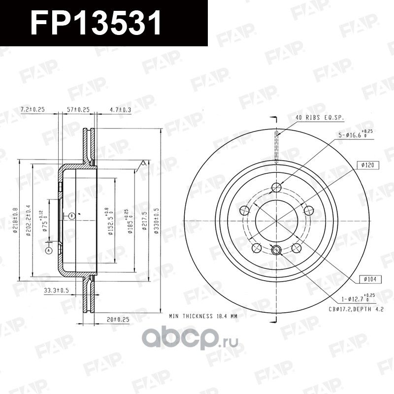 Диск тормозной FAP FP13531 FAP. Артикул FP13531