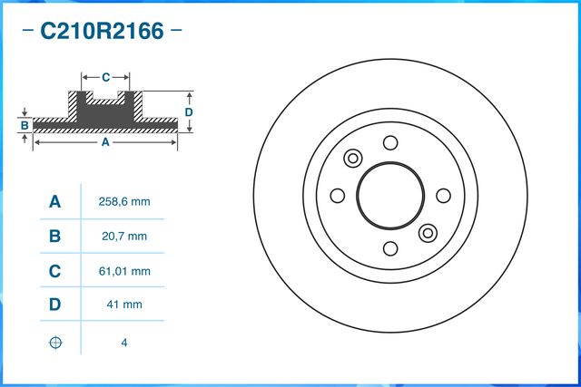 Диск тормозной передний (Cworks). Артикул C210R2166