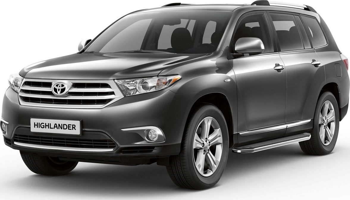 Пороги алюминиевые Rival Premium для Toyota Highlander U40 2007-2010. Артикул A180ALP.5704.1