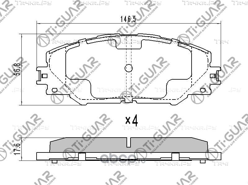Тормозные колодки (TI-Guar). Артикул TG732