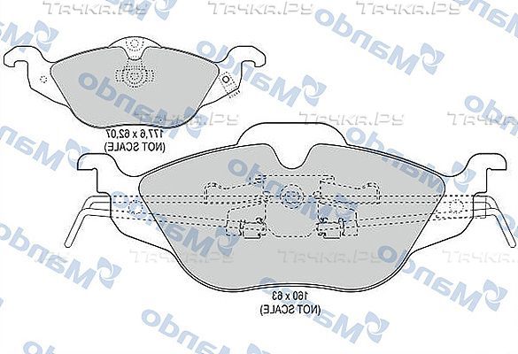 Тормозные колодки Mando передние для Opel Astra G 1998-2009. Артикул MBF015134
