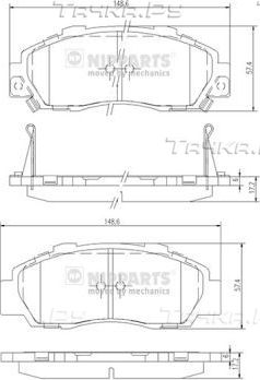 Тормозные колодки Nipparts передние для Honda Shuttle I 1995-2004. Артикул J3604032