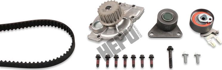 Помпа (водяной насос) с комплектом ремня ГРМ Hepu. Артикул PK00561
