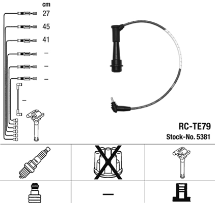 Высоковольтные провода (провода зажигания) (комплект) NGK для Lexus GS II 1997-2004. Артикул 5381