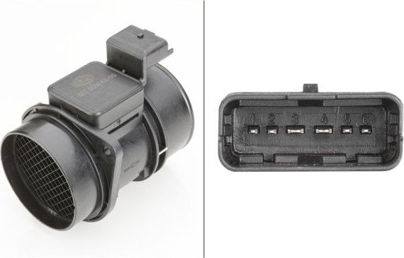 Датчик массового расхода воздуха (ДМРВ) Hella. Артикул 8ET 009 142-001