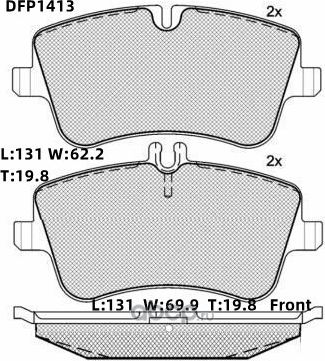Колодки тормозные дисковые Double Force Double Force. Артикул DFP1413